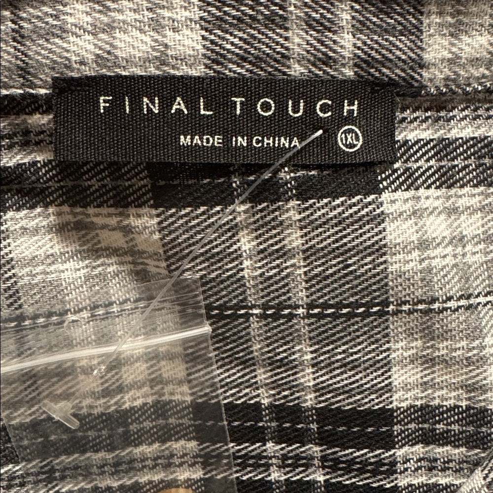 Plaid Button-Up Shirt Dress Long Sleeves - Picture 2 of 3